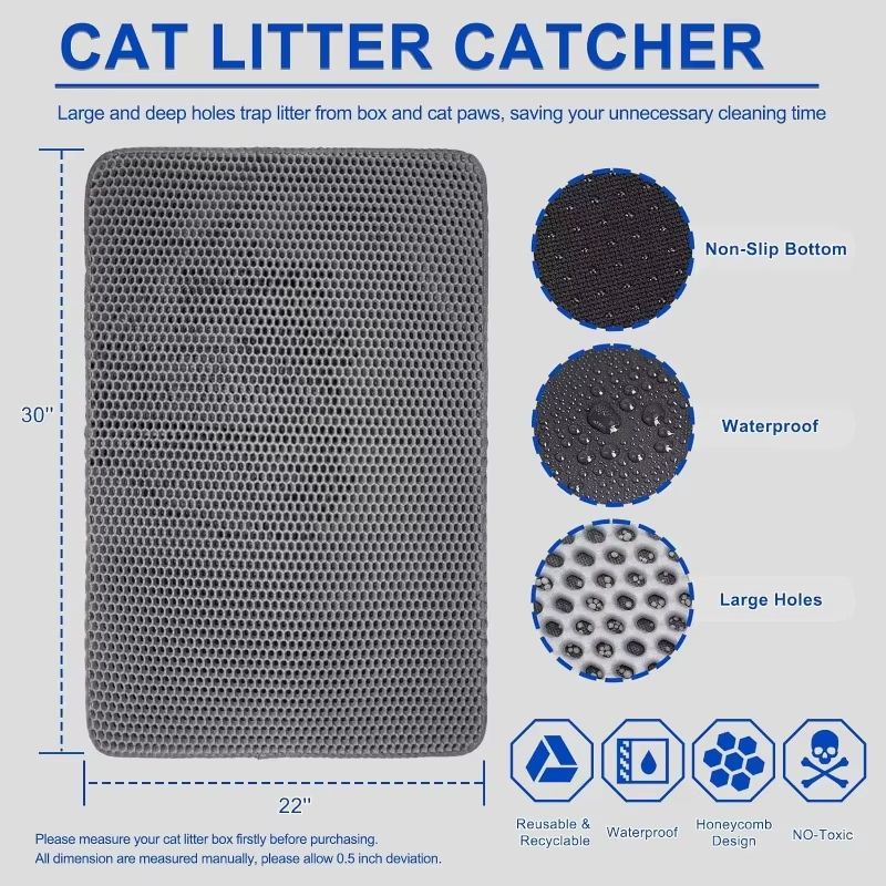 Waterproof Double-Layer EVA Cat Litter Mat for Clean Floors