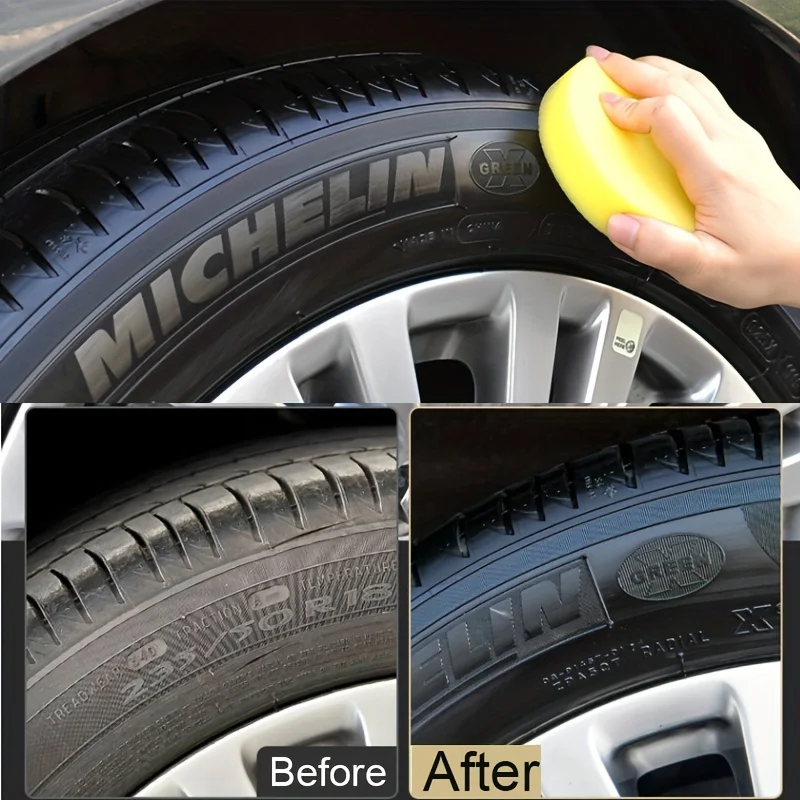 Deep Black Tire Wax Restorer for Long Lasting Shine and Crack Protection