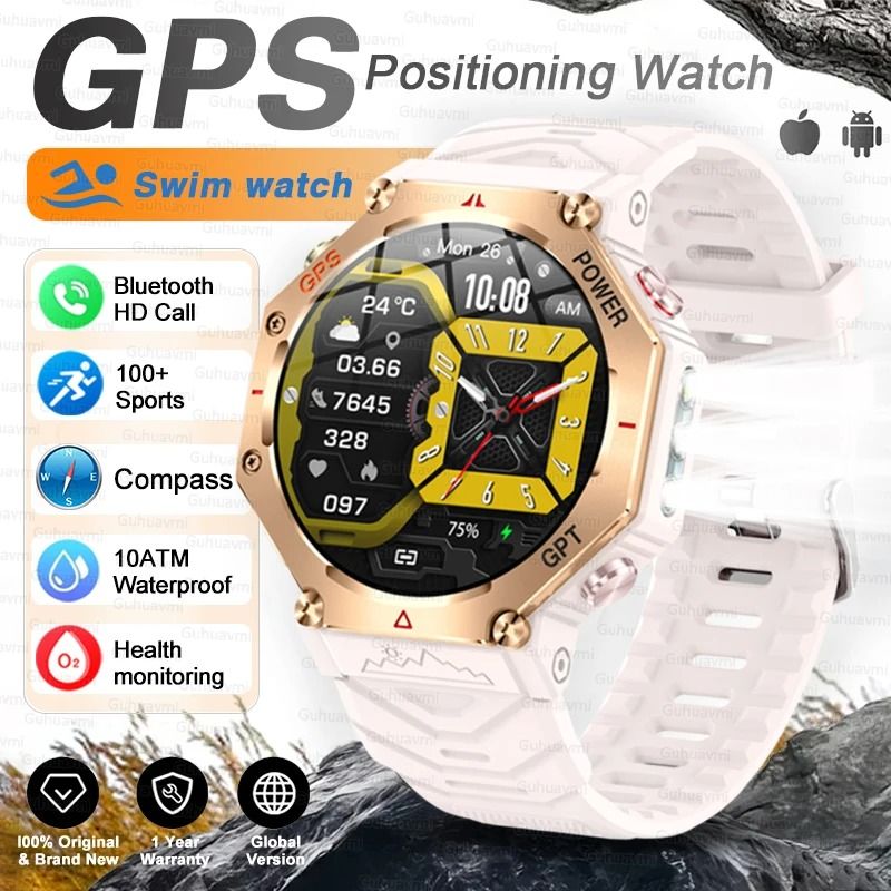 T-Rex 3 Ultra Military GPS Smartwatch with AMOLED Display, 10ATM Waterproof and Compass
