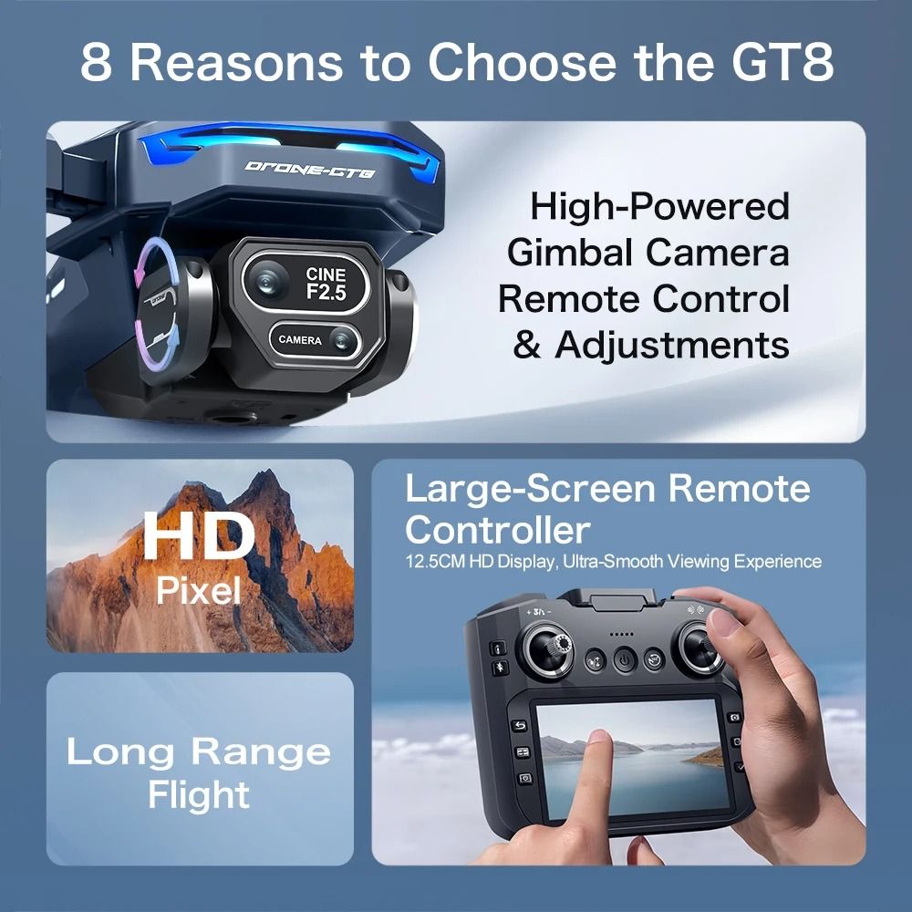 Professional Drone with 4K 6K 8K Camera Obstacle Avoidance and Folding Design