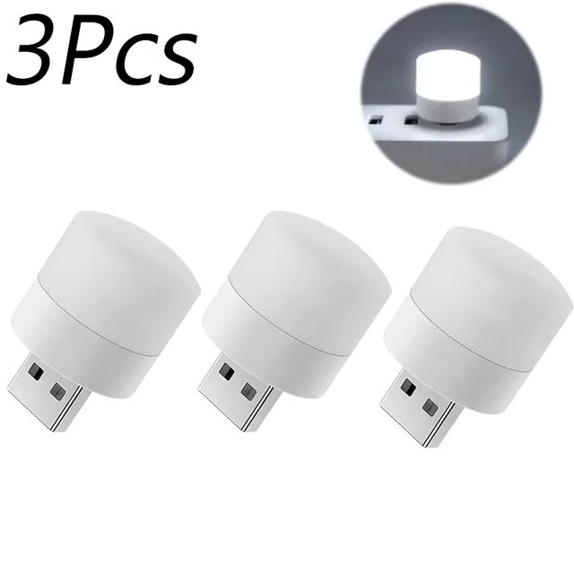 Mini USB Night Light Warm White LED Eye-Protection Reading Lamp