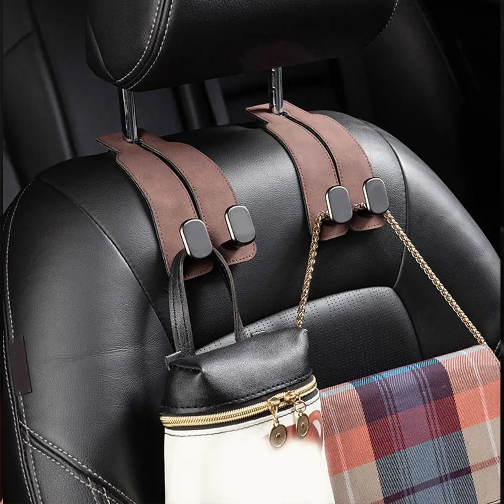 Car Seat Hanging Hook Heavy Duty Suede Car Organizer for Phones,Groceries &Essentials Multi Purpose Vehicle Storage hook