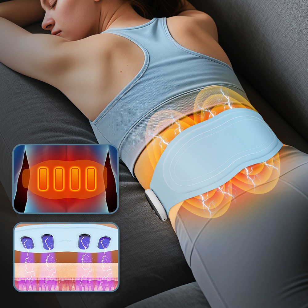 Lower Back Toning Belt, Electric Waist Massager, Muscle Relax Hot Compress, Vibration Belly Exercise, USB Rechargeable