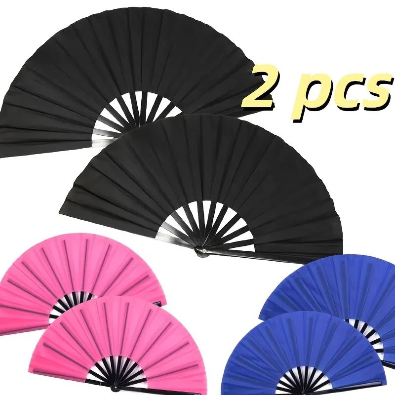 2 Piece Chinese Folding Fan Set Tai Chi Martial Arts and Dance Fan Prop