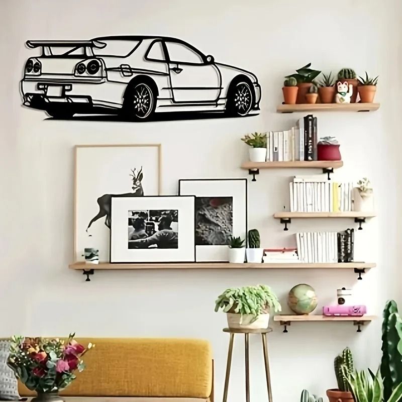 Car Metal Wall Art Automotive Wall Decor Race Car Style Room Accent