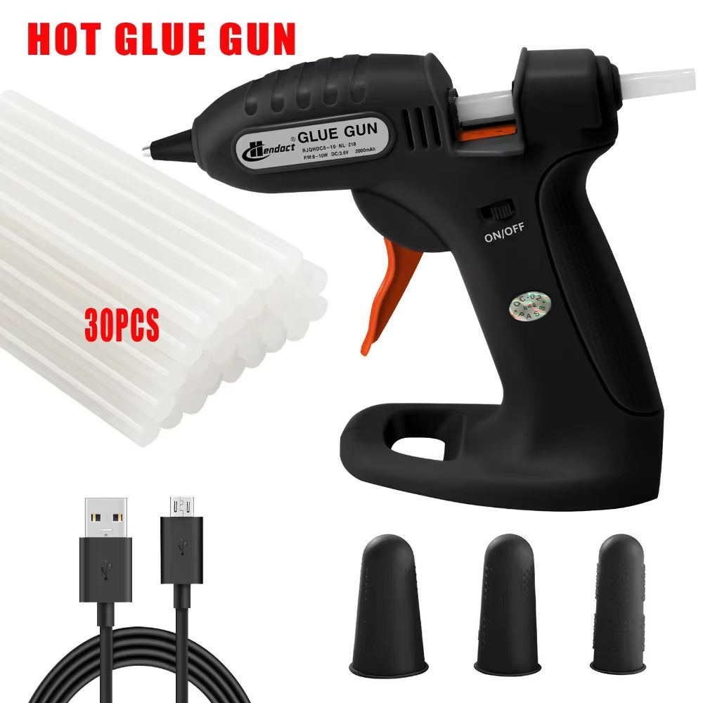 Cordless Mini Hot Melt Glue Gun Kit with 30 Glue Sticks for Crafts and DIY Repairs