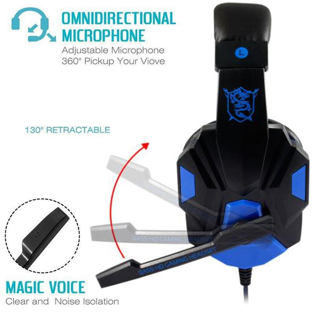 Wired Gaming Headset, Smartphone, Adjustable, Noise Cancelling Microphone