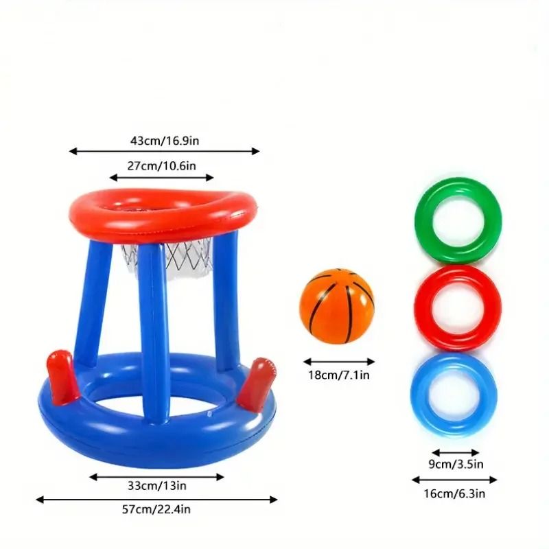 Inflatable Water Basketball Hoop Floating Pool Game for Kids and Adults