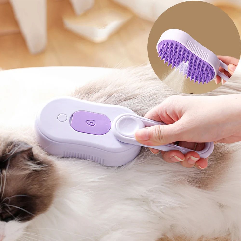 SteamSoft Pet Grooming Brush – Cat Dog Spray Comb with Massage & Hair Removal