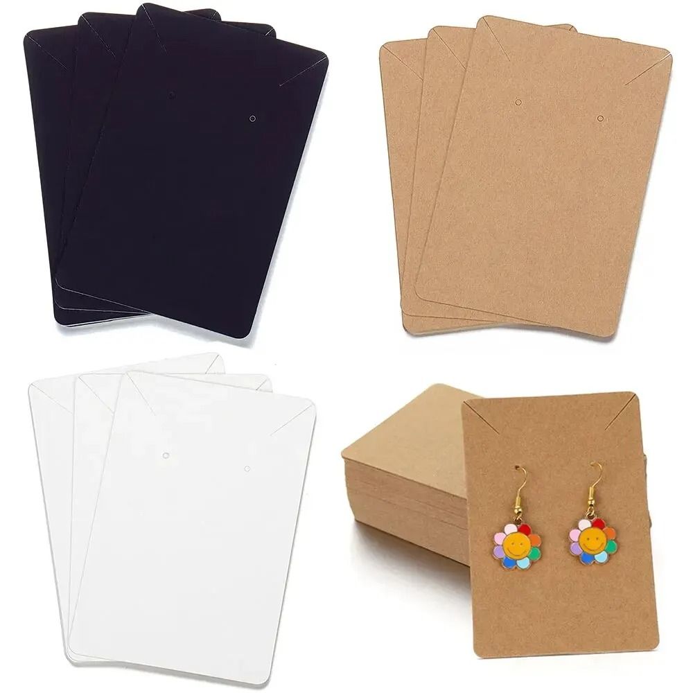 Blank Jewelry Display Cards – High-Performance Kraft Paper Packaging for Necklaces & Earrings (50pcs)