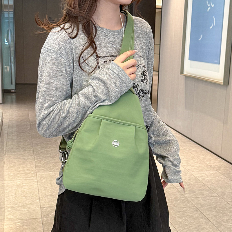 Wine Red womens chest bag in Nylon with Large Capacity Travel Crossbody Design