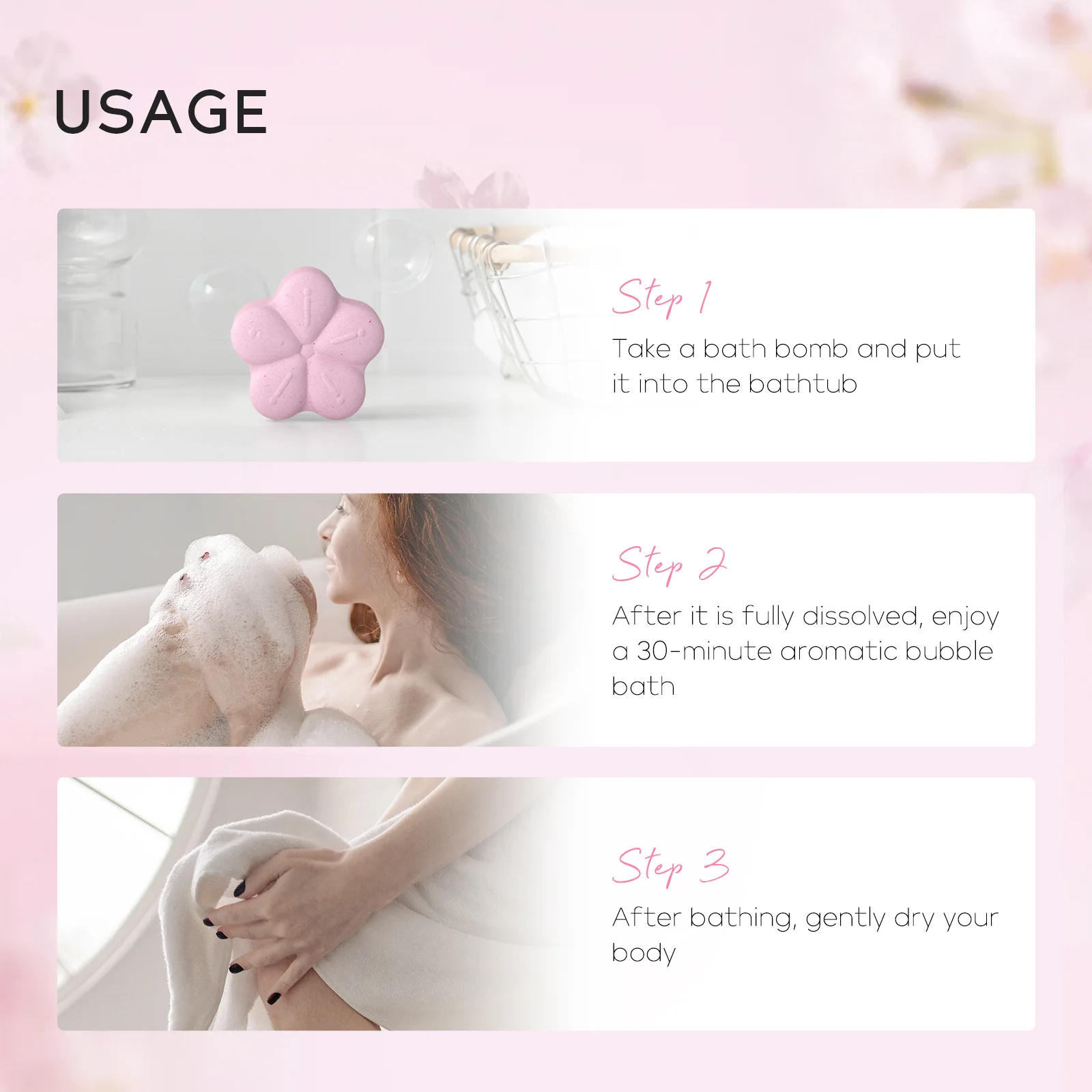 Bath Bomb Bubble Explosion, Bath Salt for Body Cleansing, Moisturising Bath Bomb for Relaxation and Skin Care