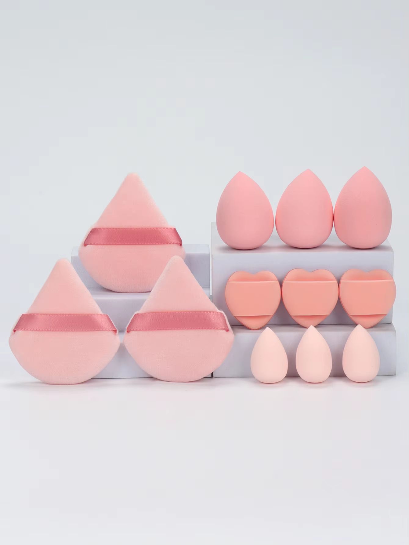 All-Purpose 12-Piece Makeup Sponge Set with Puffs and Beauty Eggs