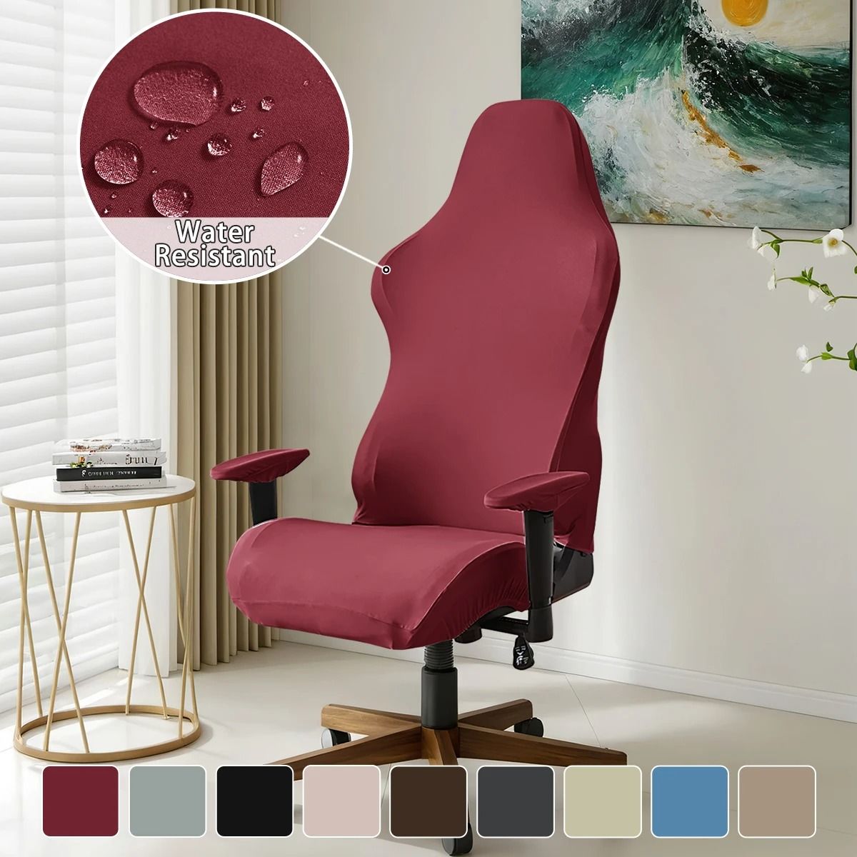 Set of 4 Elastic Milk Silk Gaming Chair Covers
