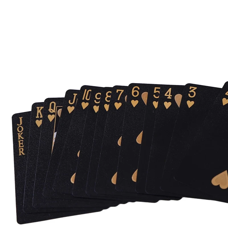 Waterproof Poker Suit Magic Dmagic Package, Black Golden Silver Skull Playing Card Game