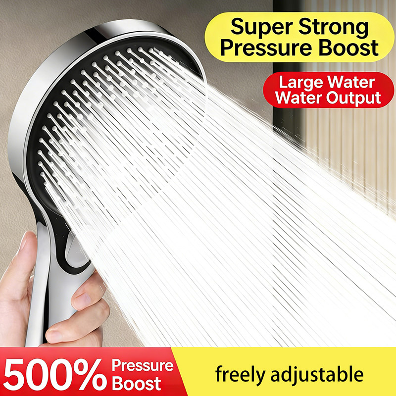 Home Bathroom Three-Speed Pressurized Shower Head with Large Panel and Water Heater Combination Set