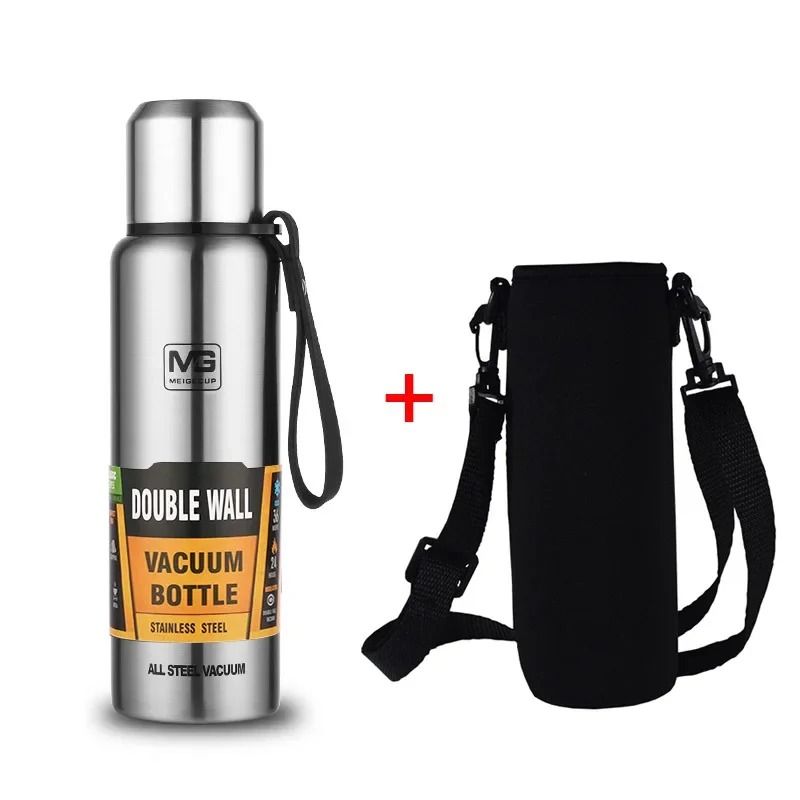 304 Stainless Steel Large Capacity Vacuum Flask Insulated Thermos Bottle With Carry Rope