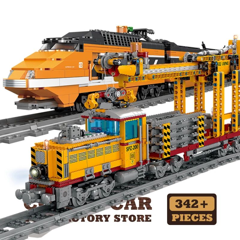 Technical City Power MOC Train Bricks Set with Railway Track and Locomotive