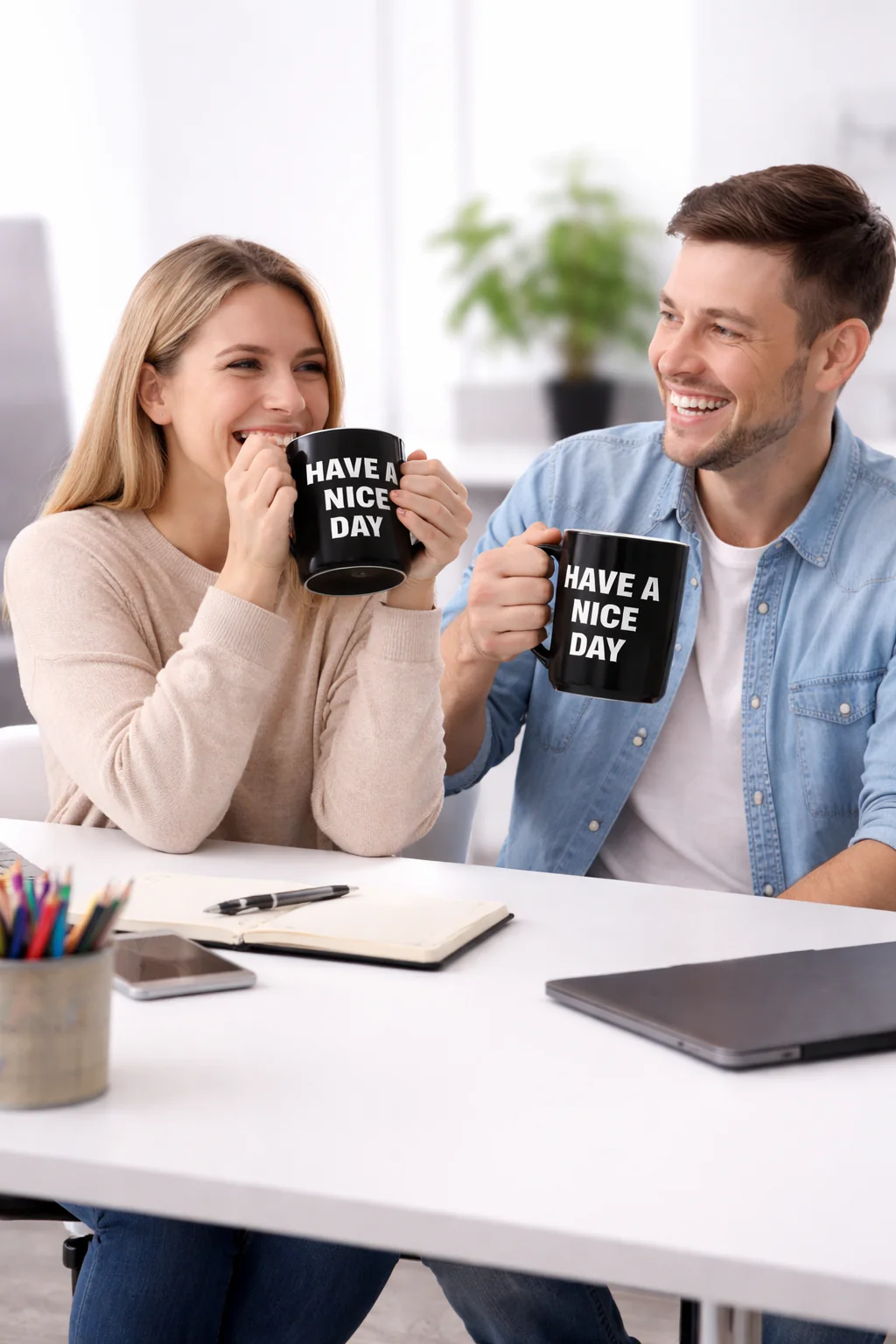 Funny Middle Finger Coffee Mug – “Have a Nice Day” Ceramic Novelty Cup