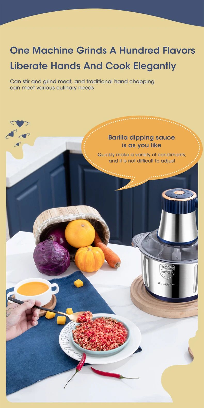 5L Electric Food Chopper Grinder