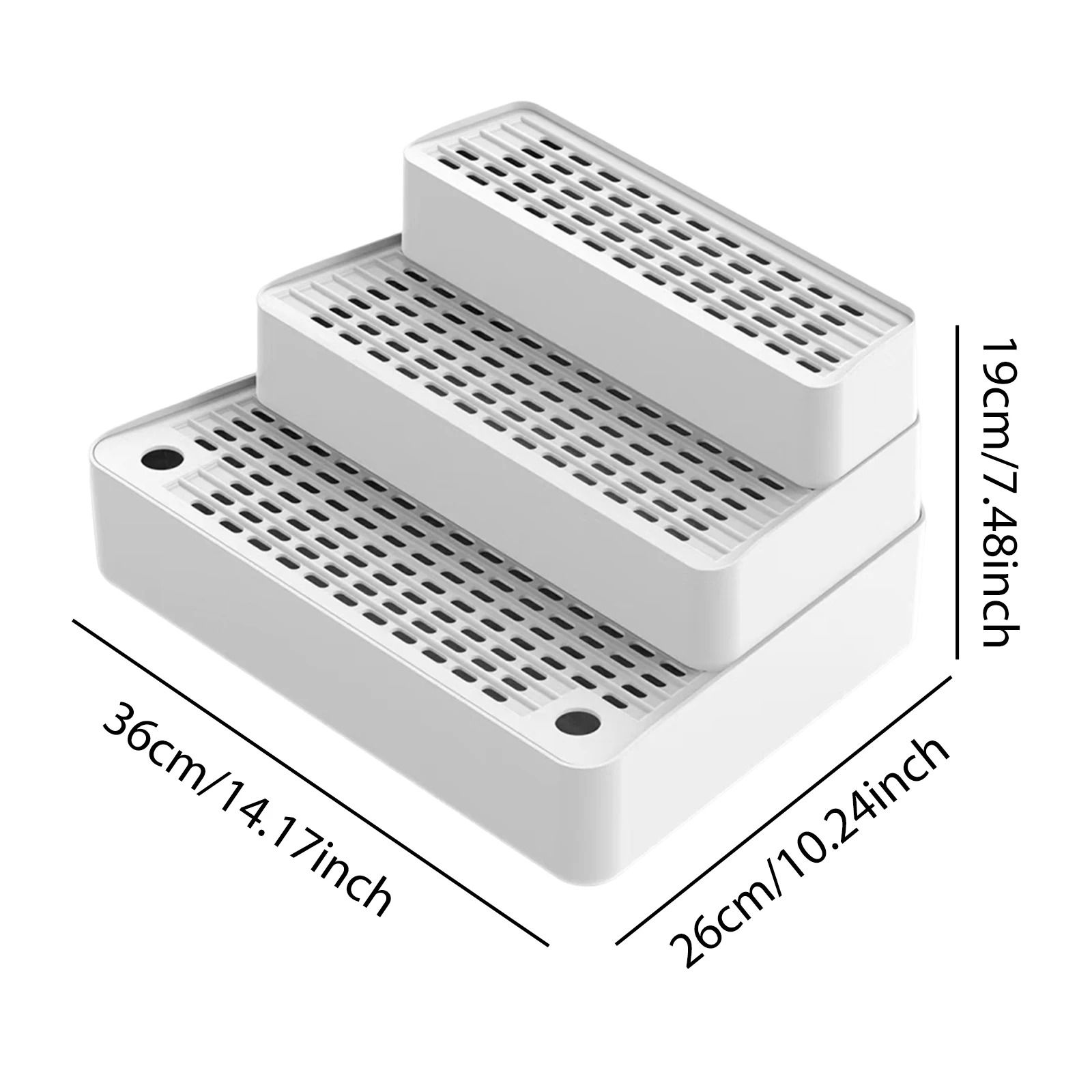 Three Step Cat Litter Box Ramp with Non Slip Feet Filter