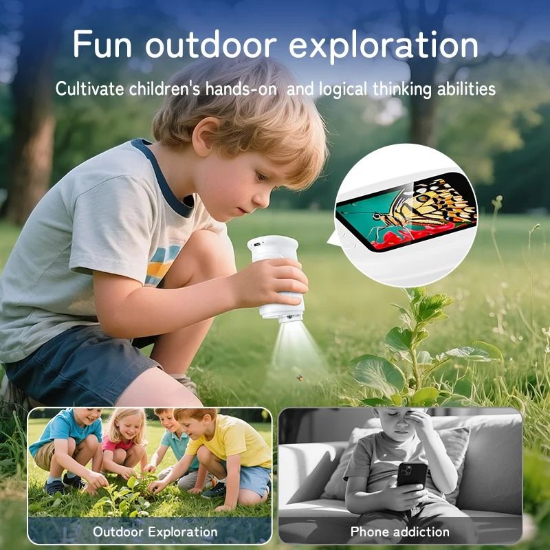 Microscope for Kids with 2-Inch Screen – 1000x Digital Zoom Mini Handheld Camera – High-Yield STEM Learning Hub