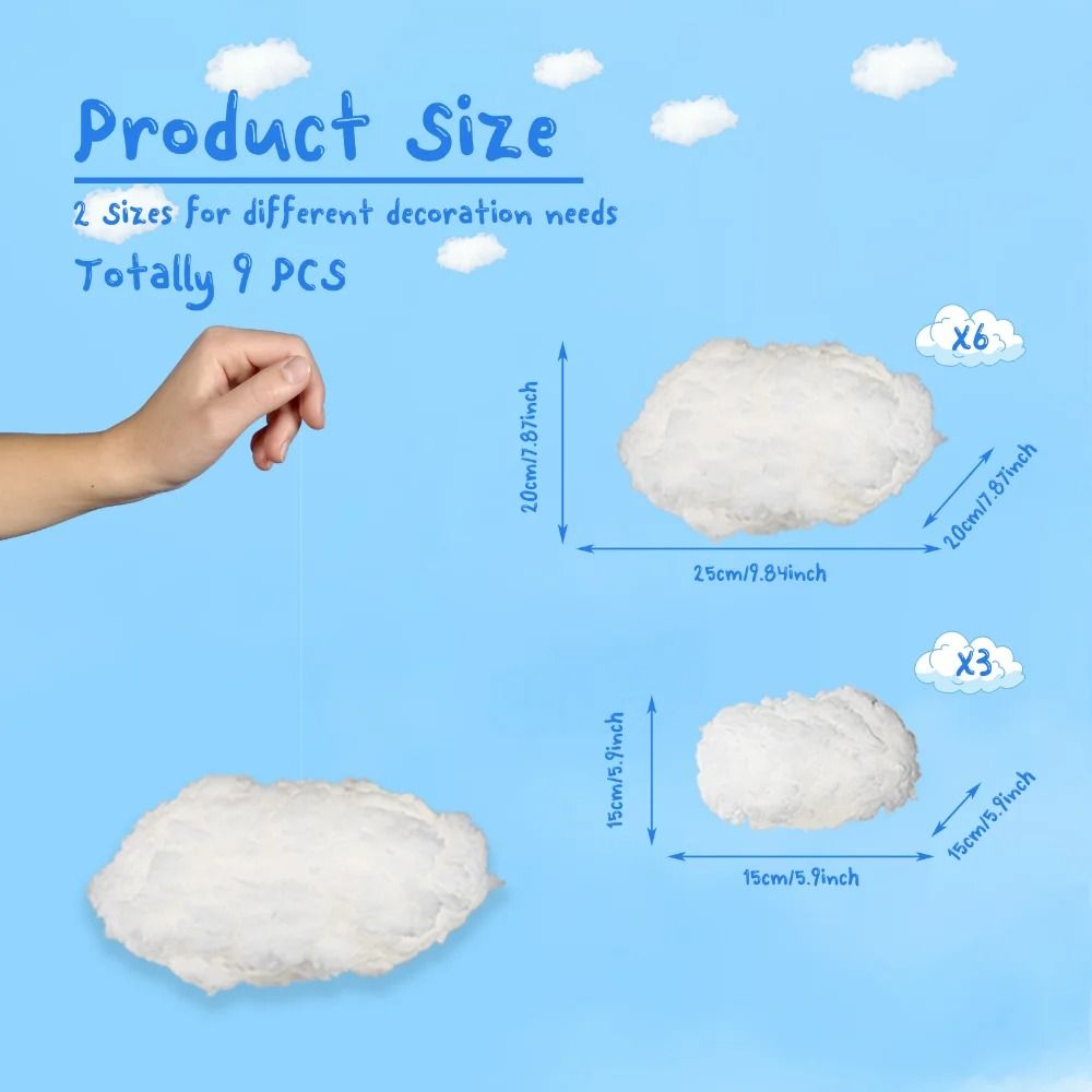3D Cloud Ceiling Decor Set Fake Cloud Props for Kids Room Party and Event Decoration