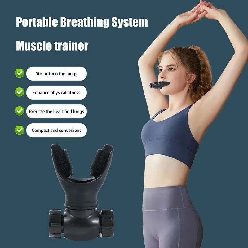 Portable Respiratory Trainer Lung Exercise Device Adjustable Breathing Fitness Tool