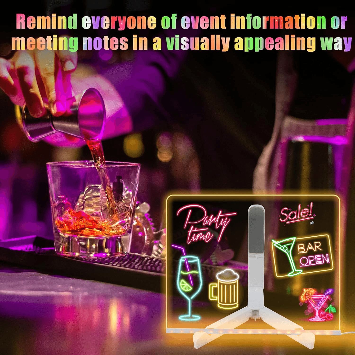 LED Acrylic Message Board – USB-Powered Erasable Display for Kids & Promotions