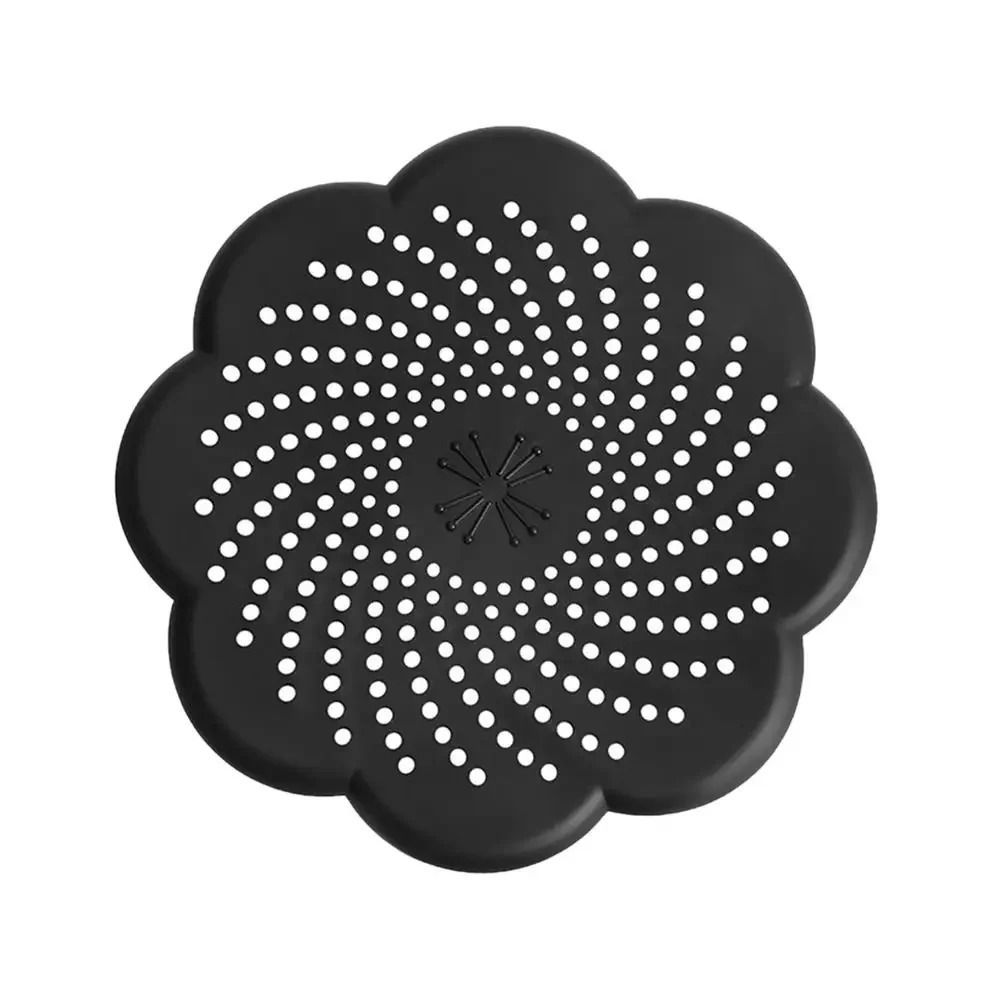 Flower Shape Silicone Drain Strainer Hair Catcher Floor Drain Cover Mesh for Kitchen and Bathroom