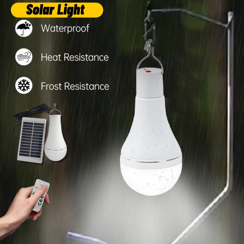 Solar Camping Light USB Rechargeable Waterproof LED Lantern for Outdoor & Emergency Use