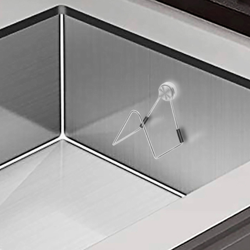 Dish Drainer Kitchen, Stainless Steel Drain Rack, Magnetic Sponge Holder for Kitchen Sink