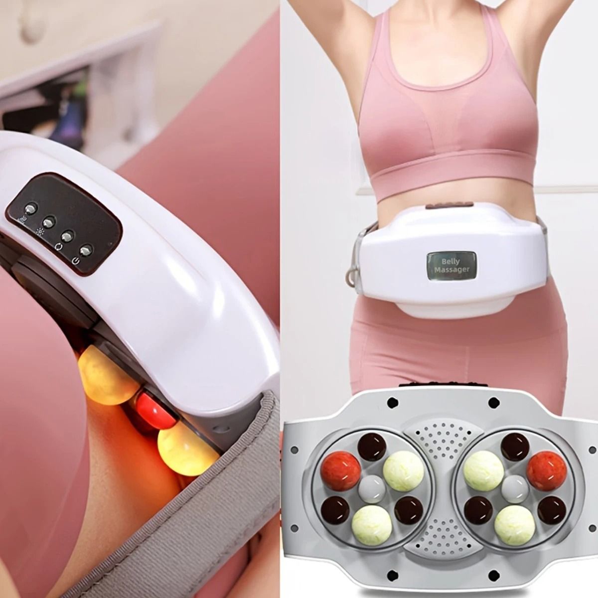 Multi-Functional Abdominal Massager for Belly Rubbing and Warming Therapy