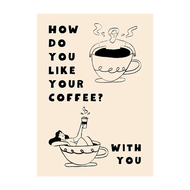 Surreal Coffee Diver Canvas Poster | Trendy Kitchen Gallery Wall Art