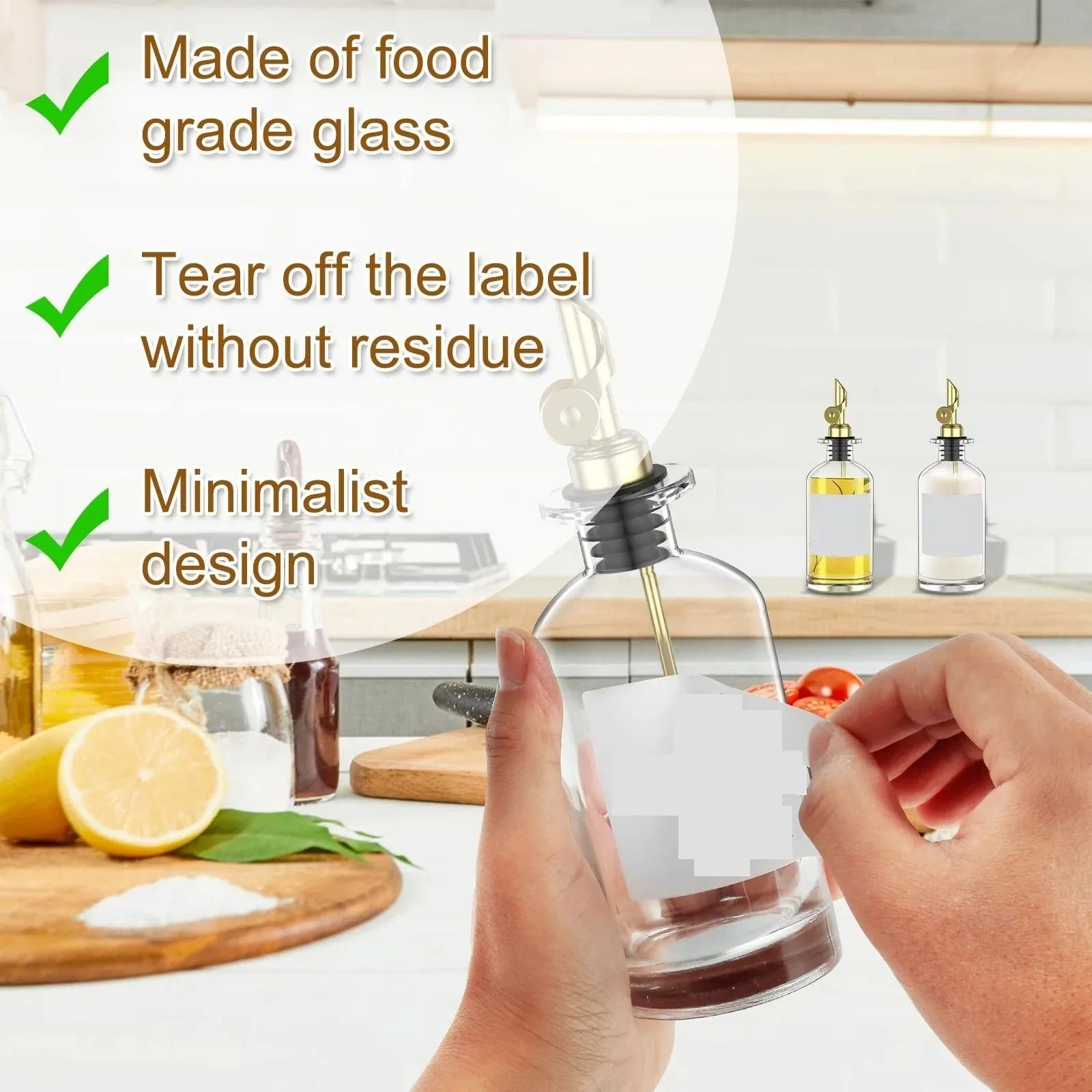Glass Olive Oil Dispenser – Precision Pouring Kitchen Seasoning Bottle