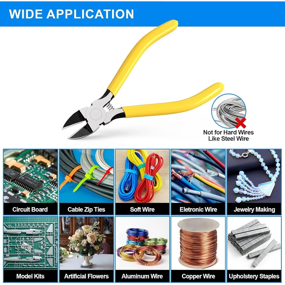 Ultra Sharp Precision Wire Cutters Mini Diagonal Pliers with Spring Loaded Grip