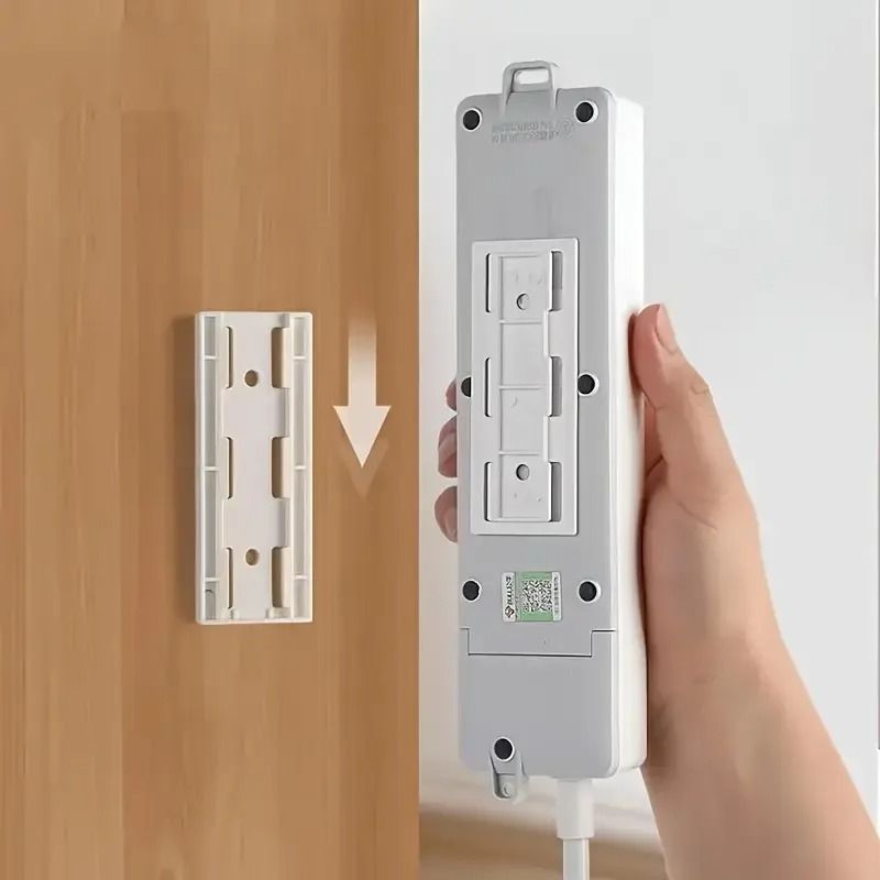 5 Pairs Ultra-Strong Adhesive Power Strip Holder – No-Drill Wall Mount for Home & Office