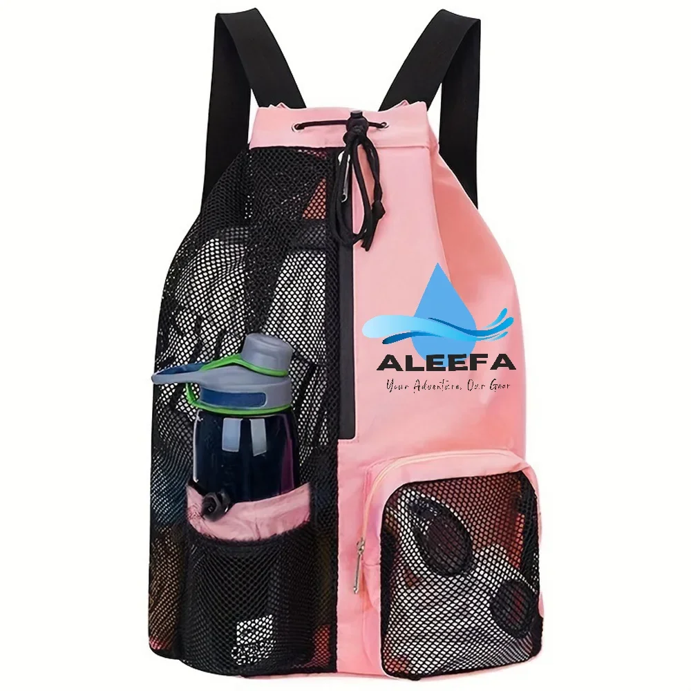 Swim Mesh Backpack with Wet Pocket Waterproof Gym Beach Travel Bag