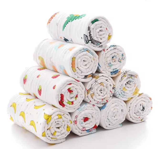 PureGauze Cotton Baby Bath Towel Four Layer Muslin Swaddle Blanket