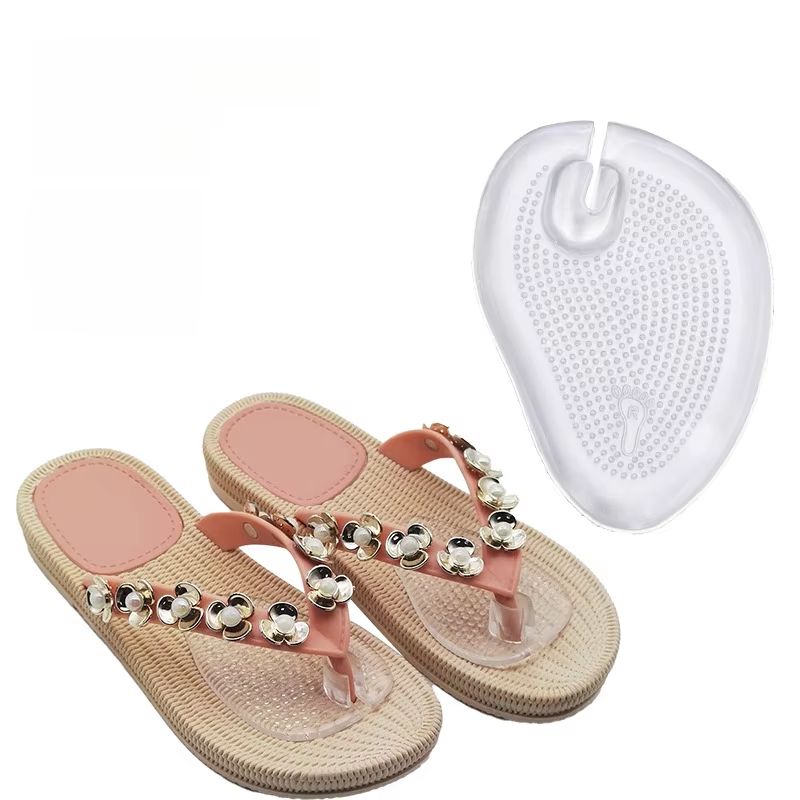 Silicone Gel Forefoot Pads for Slippers and Sandals Non-Slip Cushioned Foot Care