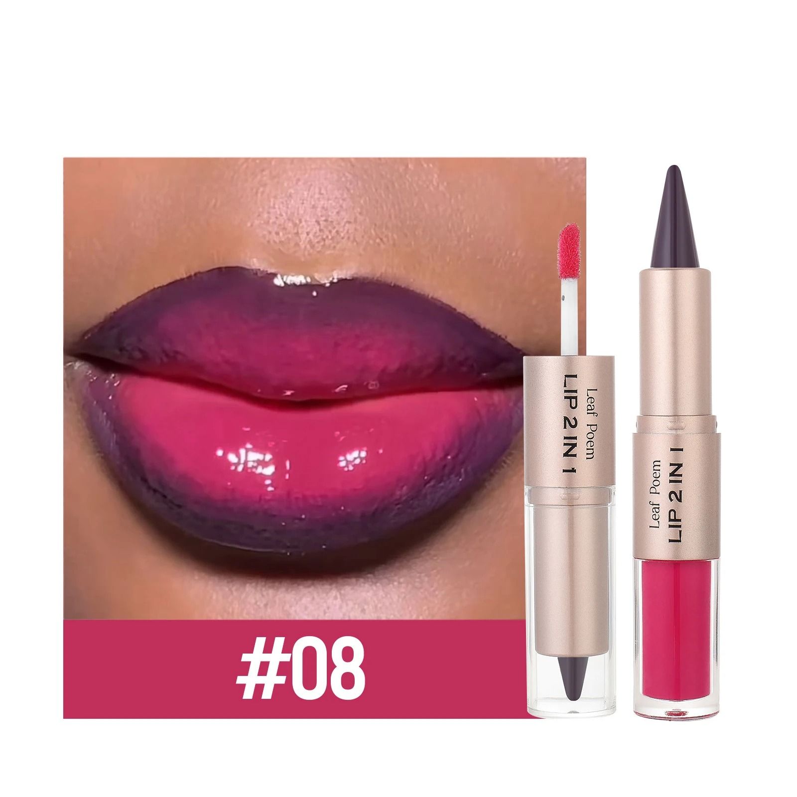 2-in-1 Plumping Lip Contour & Glaze | Double-Head Crystal Lip Gloss Set