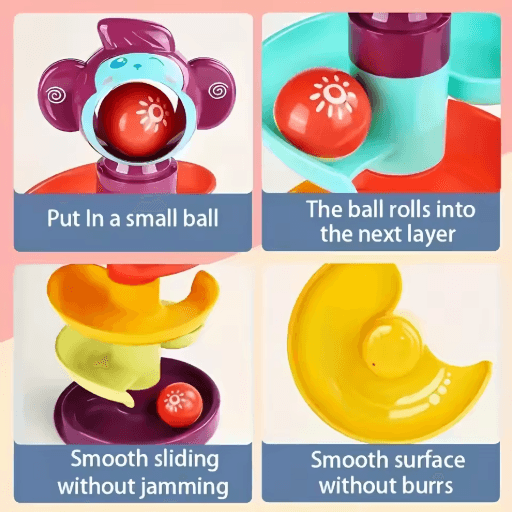 Track Ball Educational Toy Set Stacking Inertial Sliding Ball Track for Kids