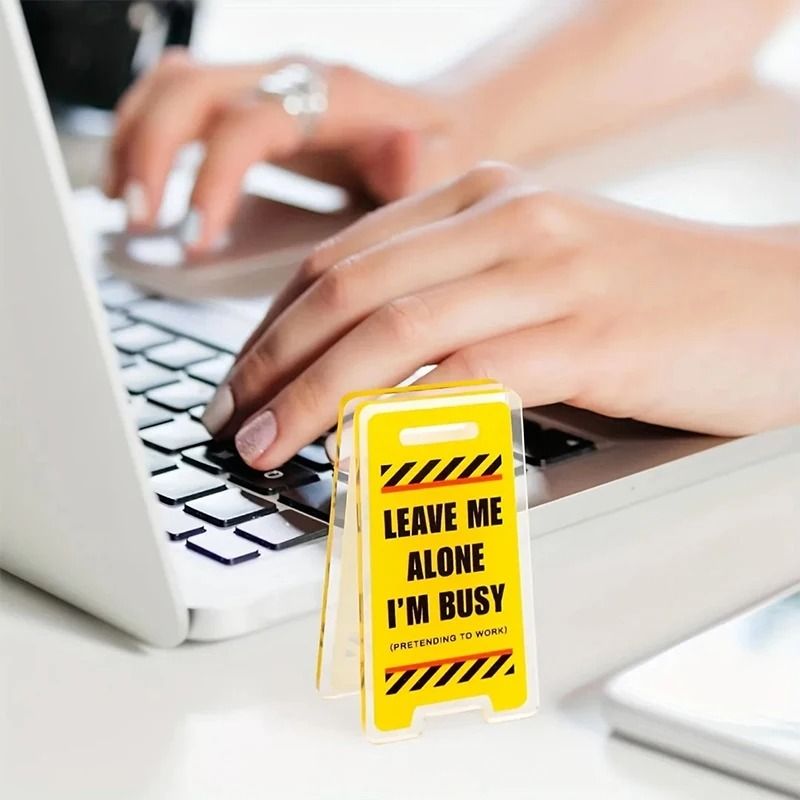 Mini Warning Board Acrylic Desk Sign Leave Me Alone Im Busy
