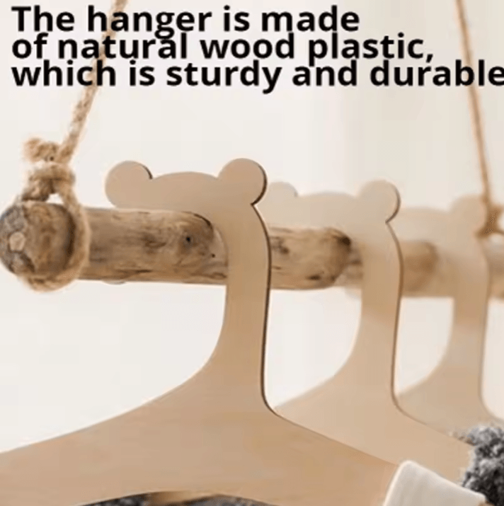 10-Piece Baby Wooden Hanger Rack – Creative Nursery Clothes Hanger Set