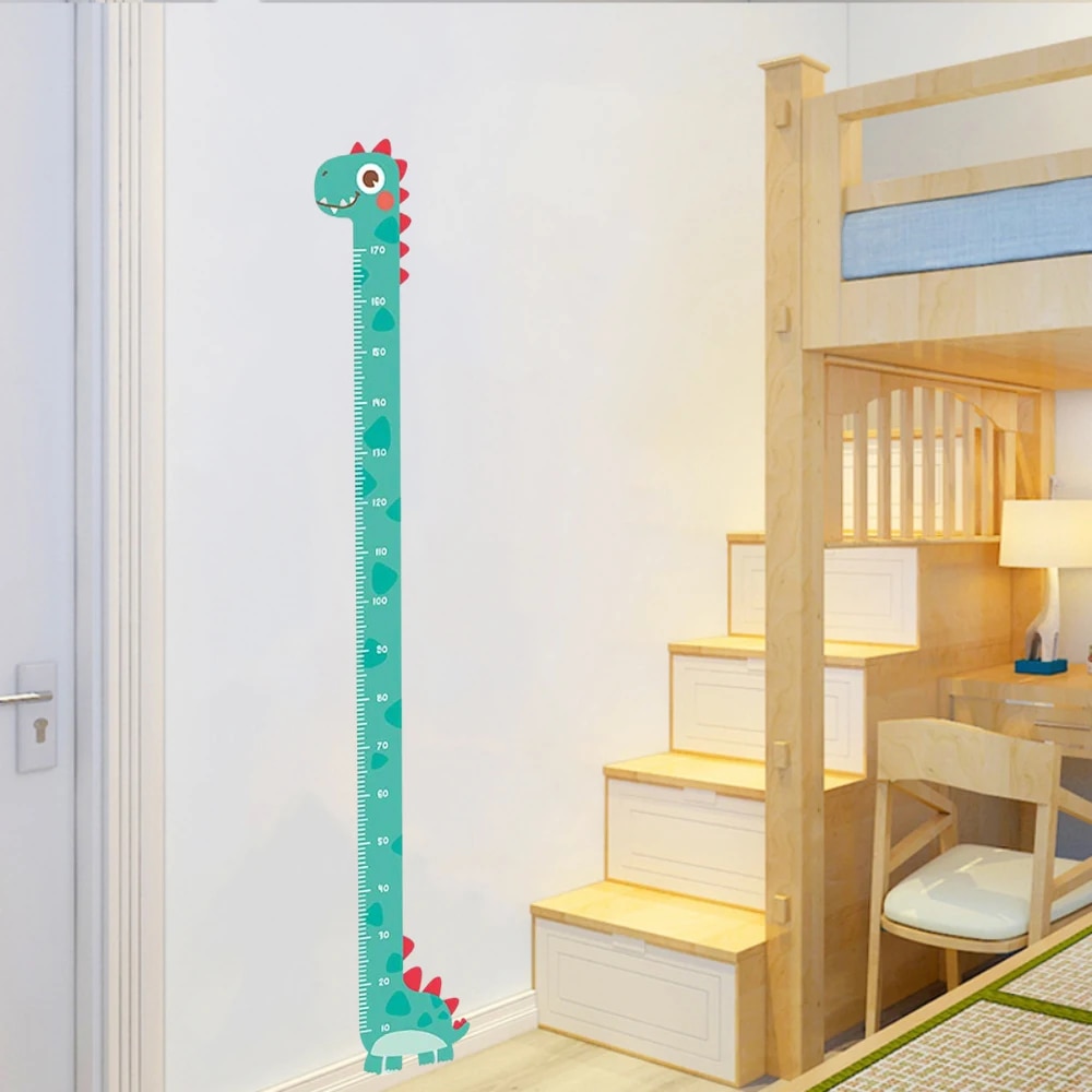 Cute Cartoon Height Sticker - Unicorn Dinosaur Giraffe Wall Ruler for Kids Room Decor
