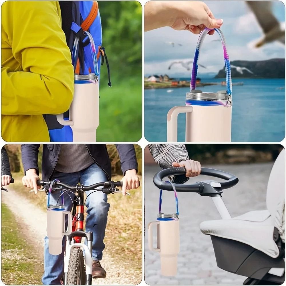 Water Bottle Silicone Handle Sling Carrier Strap for 8–40oz Bottles