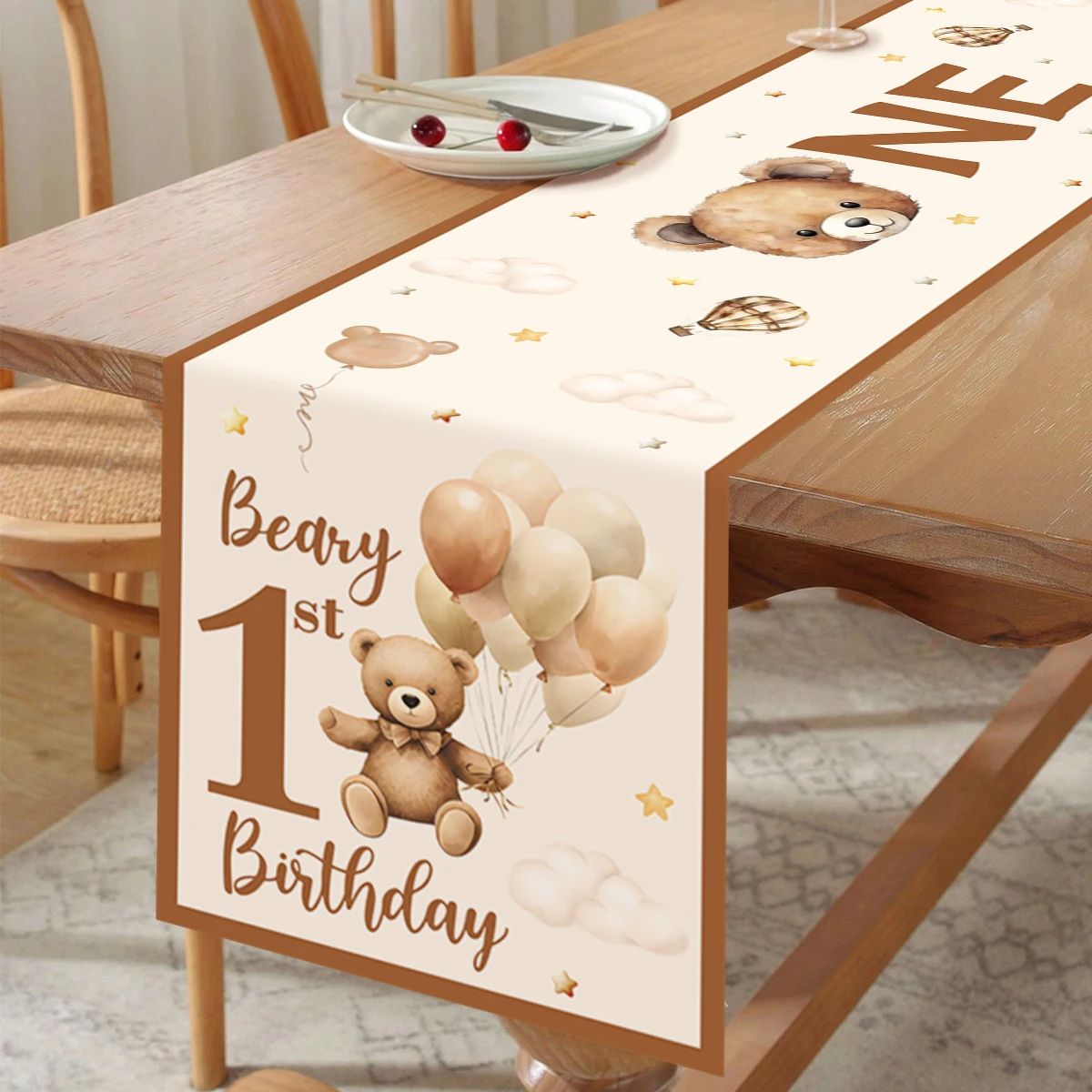 Cartoon Bear Table Runner Decoration