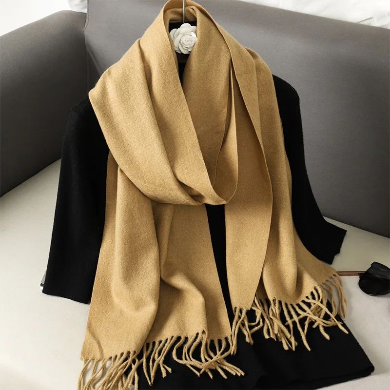 Luxe Winter Cashmere-Feel Women's Scarf Shawl with Tassels