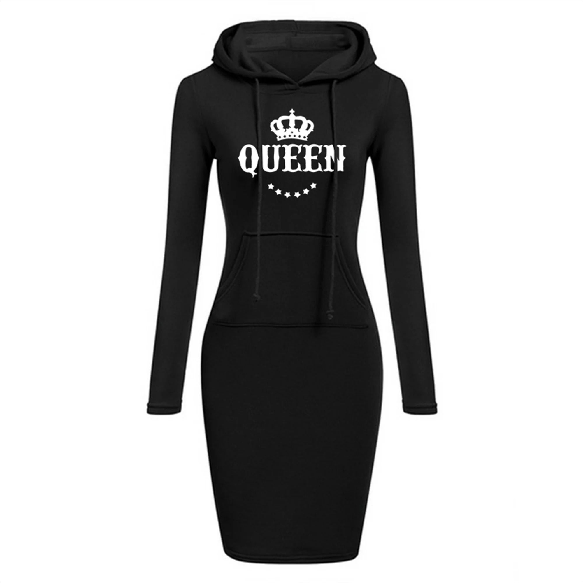 Womens Slim Hoodie Dress with Long Sleeves and Casual Fit