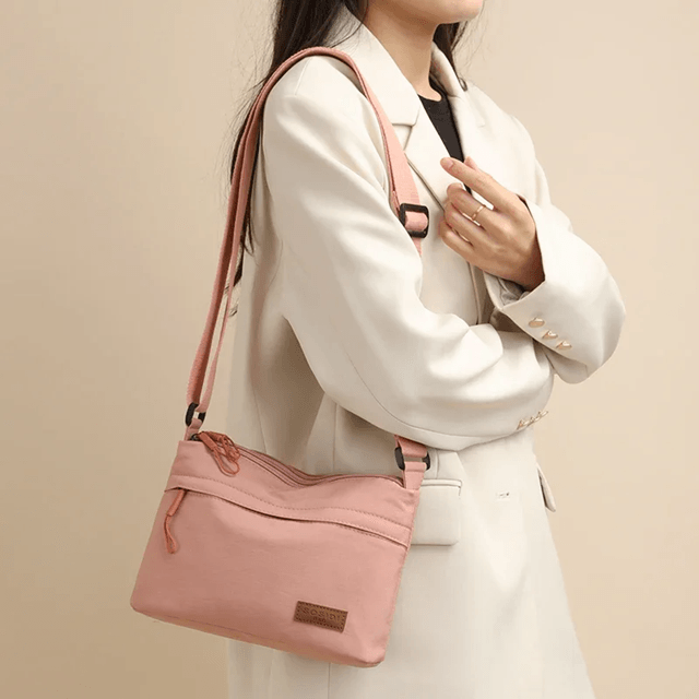 High Capacity Canvas Crossbody Bag with Multi Pockets for Women